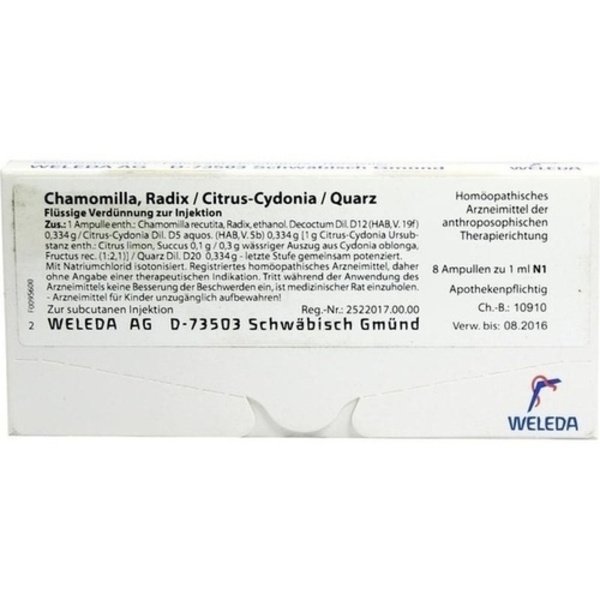 CHAMOMILLA RADIX Citrus Cydonia/Quarz Ampullen 8X1 ml