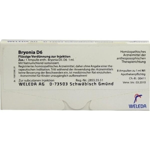 BRYONIA D 6 Ampullen 8X1 ml
