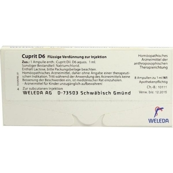 CUPRIT D 6 Ampullen 8X1 ml