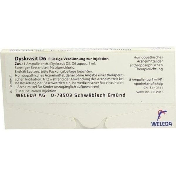 DYSKRASIT D 6 Ampullen 8X1 ml