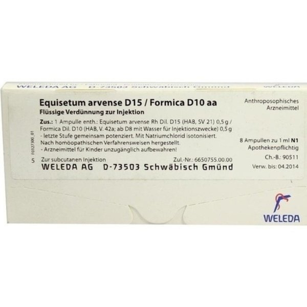 EQUISETUM ARVENSE D 15/Formica D 10 aa Ampullen 8X1 ml