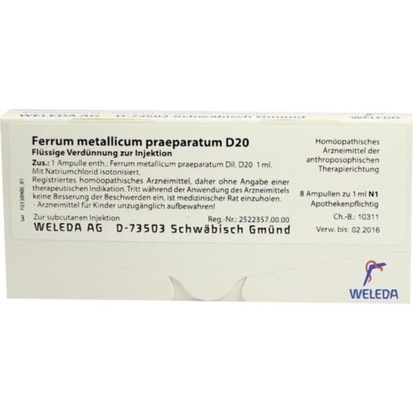 FERRUM METALLICUM praeparatum D 20 Ampullen 8X1 ml